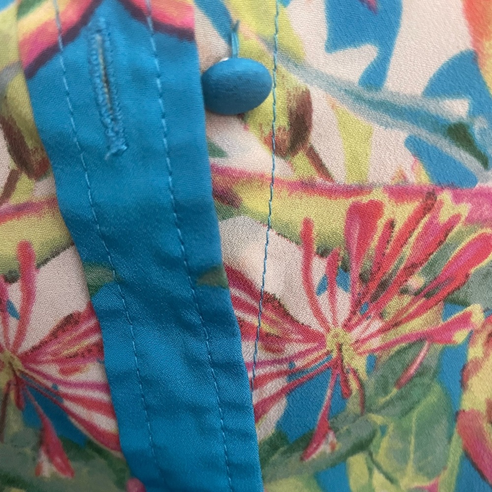 Lovers + Friends Sleeveless Tropical Blouse Sz L - Picture 3 of 6